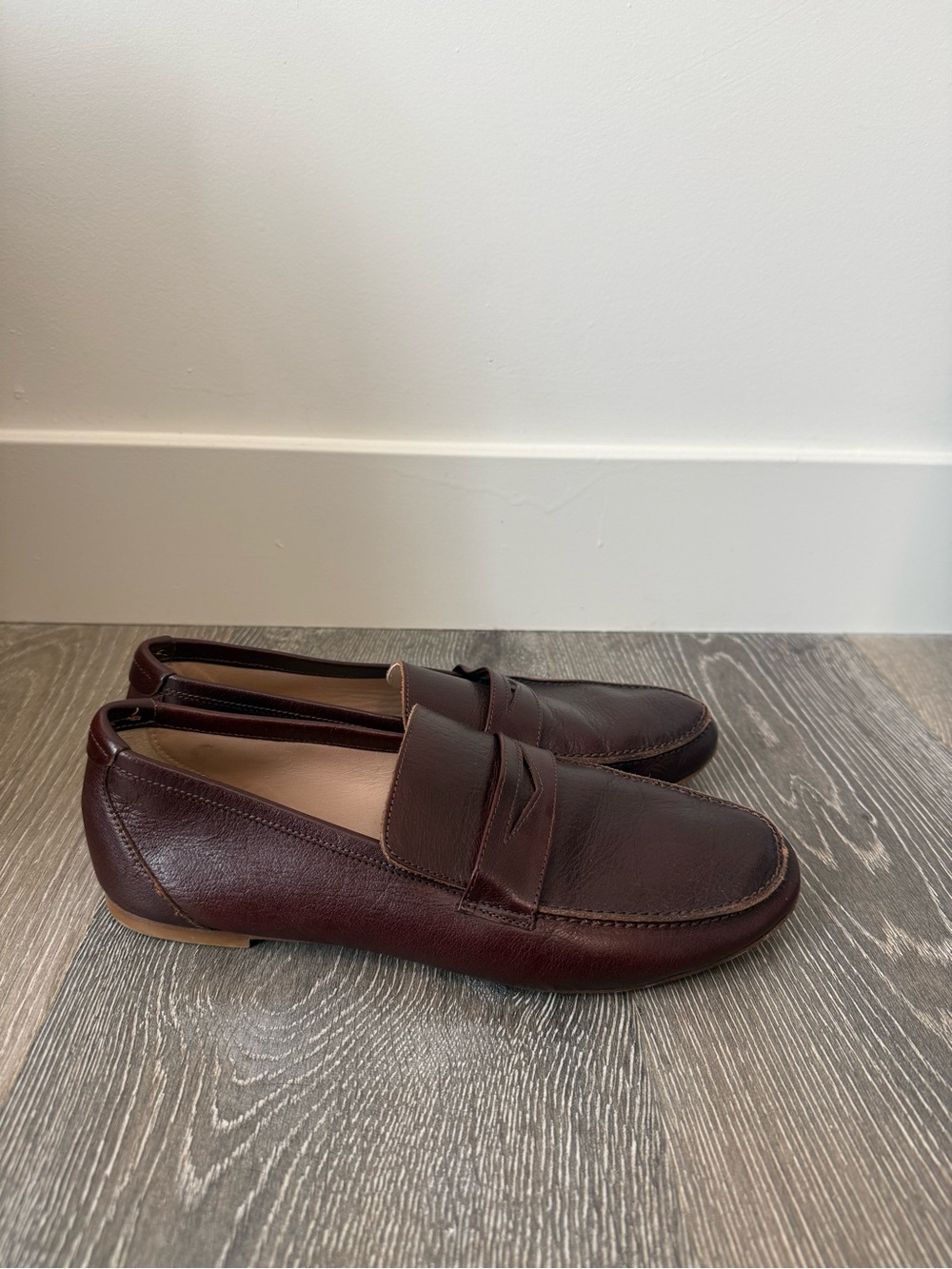 Jamie Haller, Brown Leather Penny Loafers, Size 39 - Picture 3 of 8